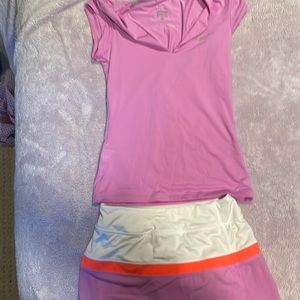 Nike Dri-fit shirt and tennis skort size small